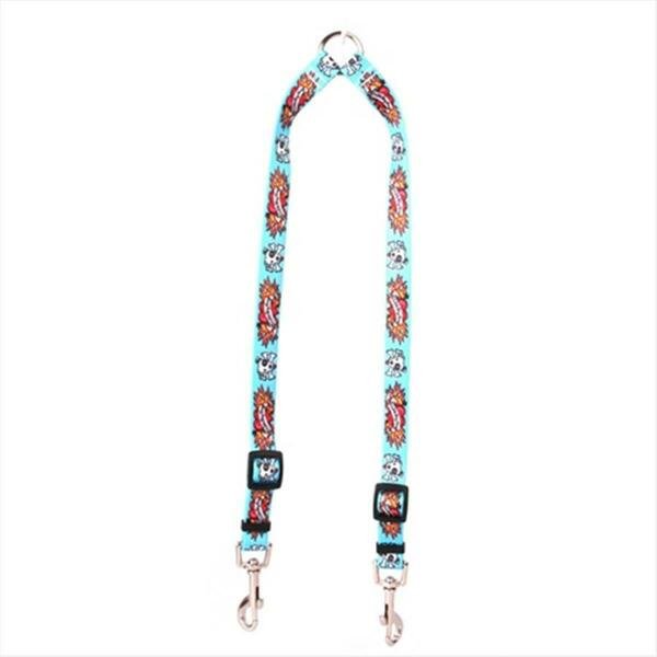 I Luv My Dog Blue Coupler Lead - Small, Yellow Dog Design, Mfr#: LUVB108